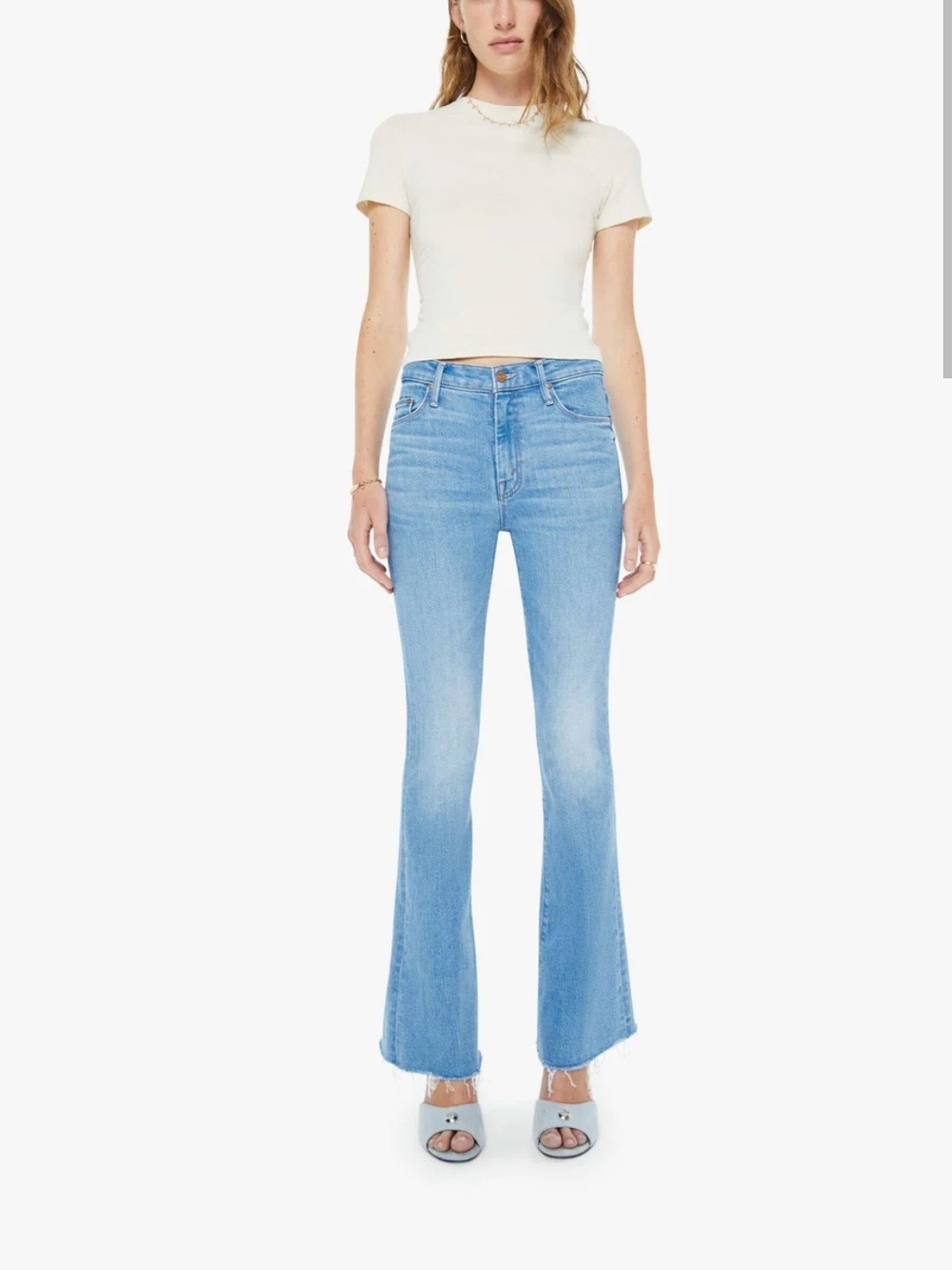 Light Blue High-Rise Flare Jeans - Women's